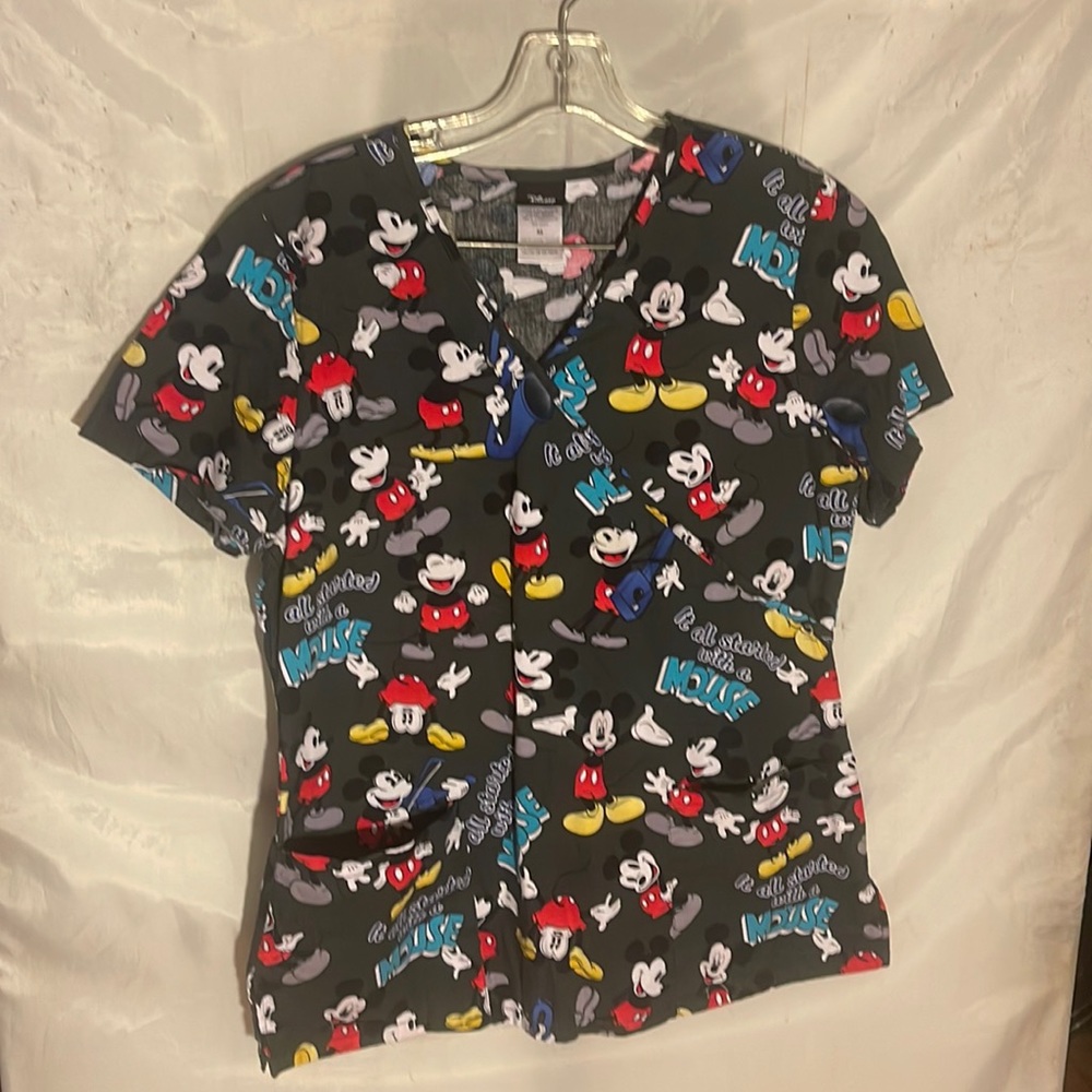 Disney Mickey Mouse Women's Size Medium Scrub Top